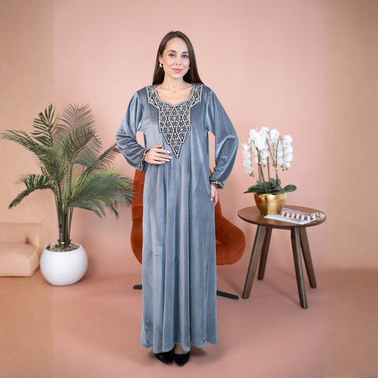Elegant winter jalabiya with a distinctive modern design - DB216