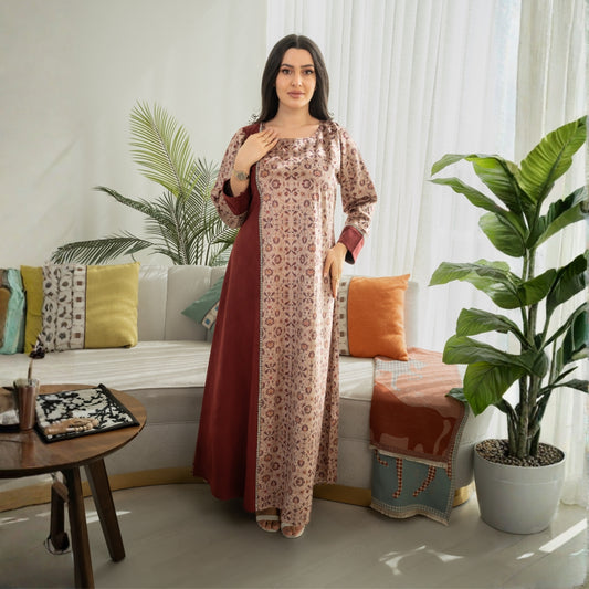 Elegant winter jalabiya with a distinctive modern design - 4598
