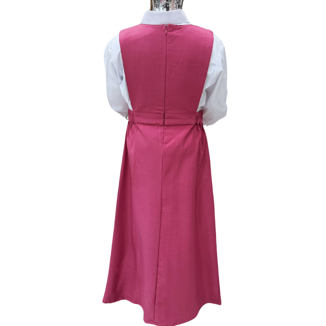 Saudi Girls’ School Uniform – Pink Jumper with White Shirt (Style - two)