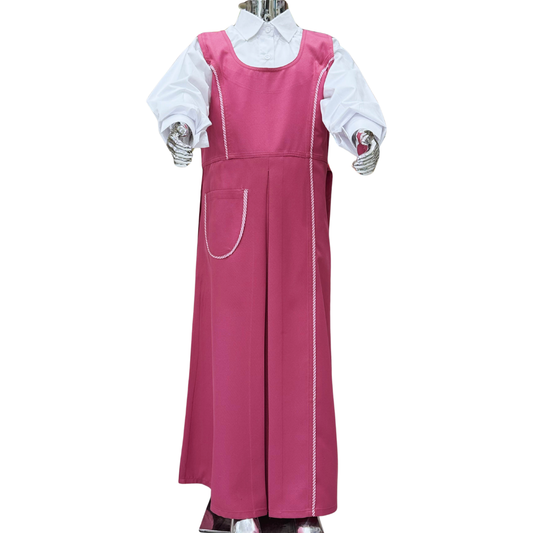 Saudi Girls’ School Uniform – Pink Jumper with White Shirt (Style - four)