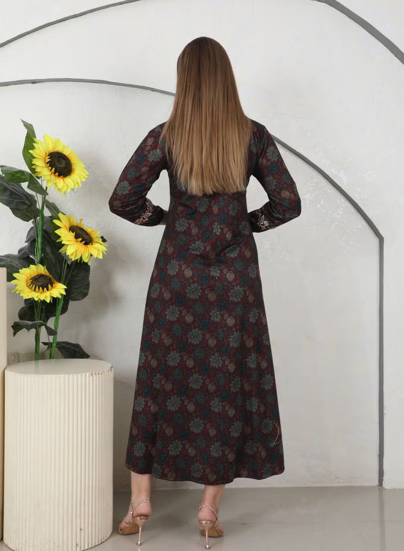 BintAlBilad Saudi Winter Jalabiya For Women Premium Collection Luxury Designs - 4197