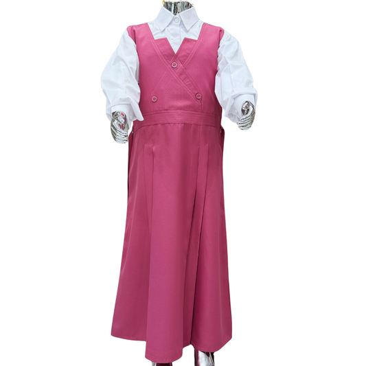 Saudi Girls’ School Uniform – Pink Jumper with White Shirt (Style - six)