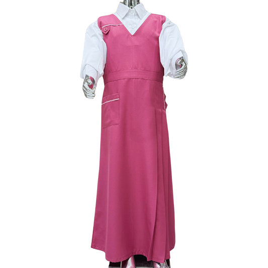 Saudi Girls’ School Uniform – Pink Jumper with White Shirt (Style - eight)