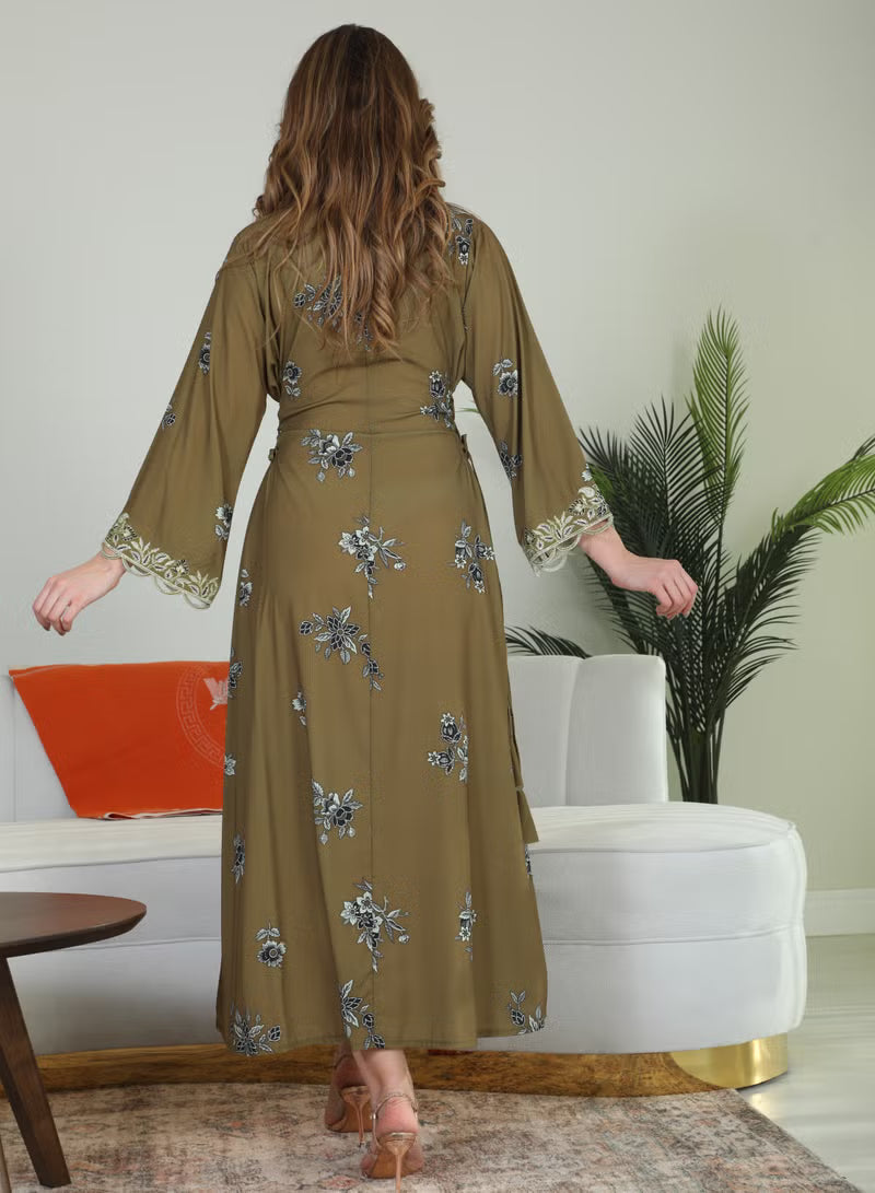BintAlBilad Saudi Summer Jalabiya For Women New Collection Luxury Designs - 4152-B