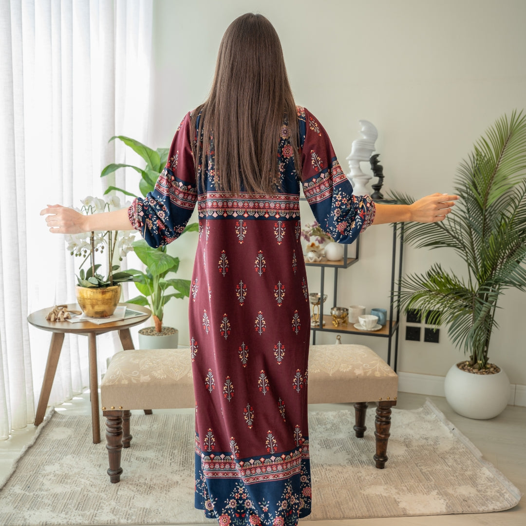 Elegant winter jalabiya with a distinctive modern design - 4581