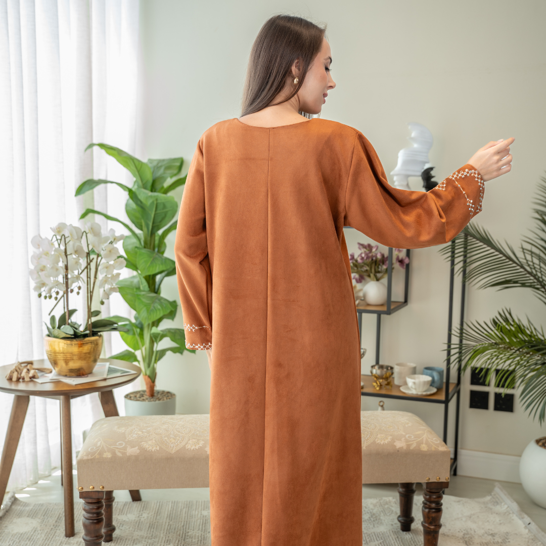 Elegant winter jalabiya with a distinctive modern design - 4548