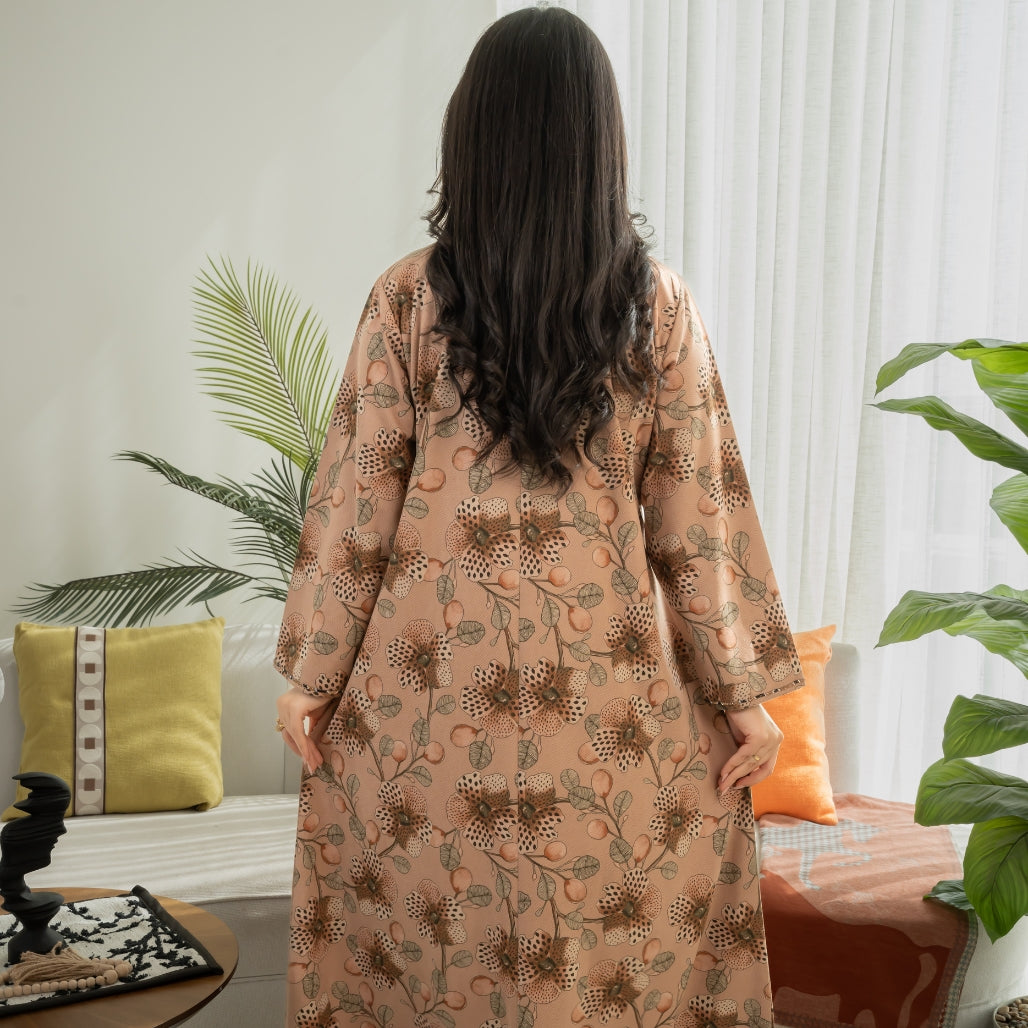 Elegant winter jalabiya with a distinctive modern design - 4592