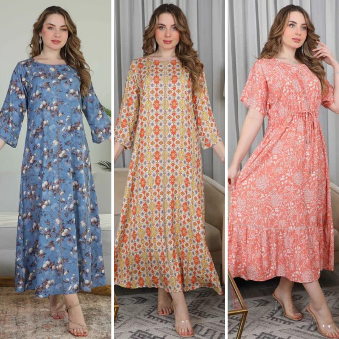 Bint Al Bilad Women's Summer Jalabiya (Pack Of 3)
