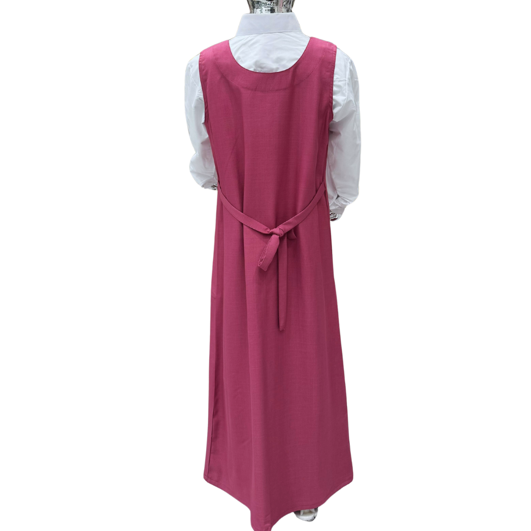 Saudi Girls’ School Uniform – Pink Jumper with White Shirt (Style - three)