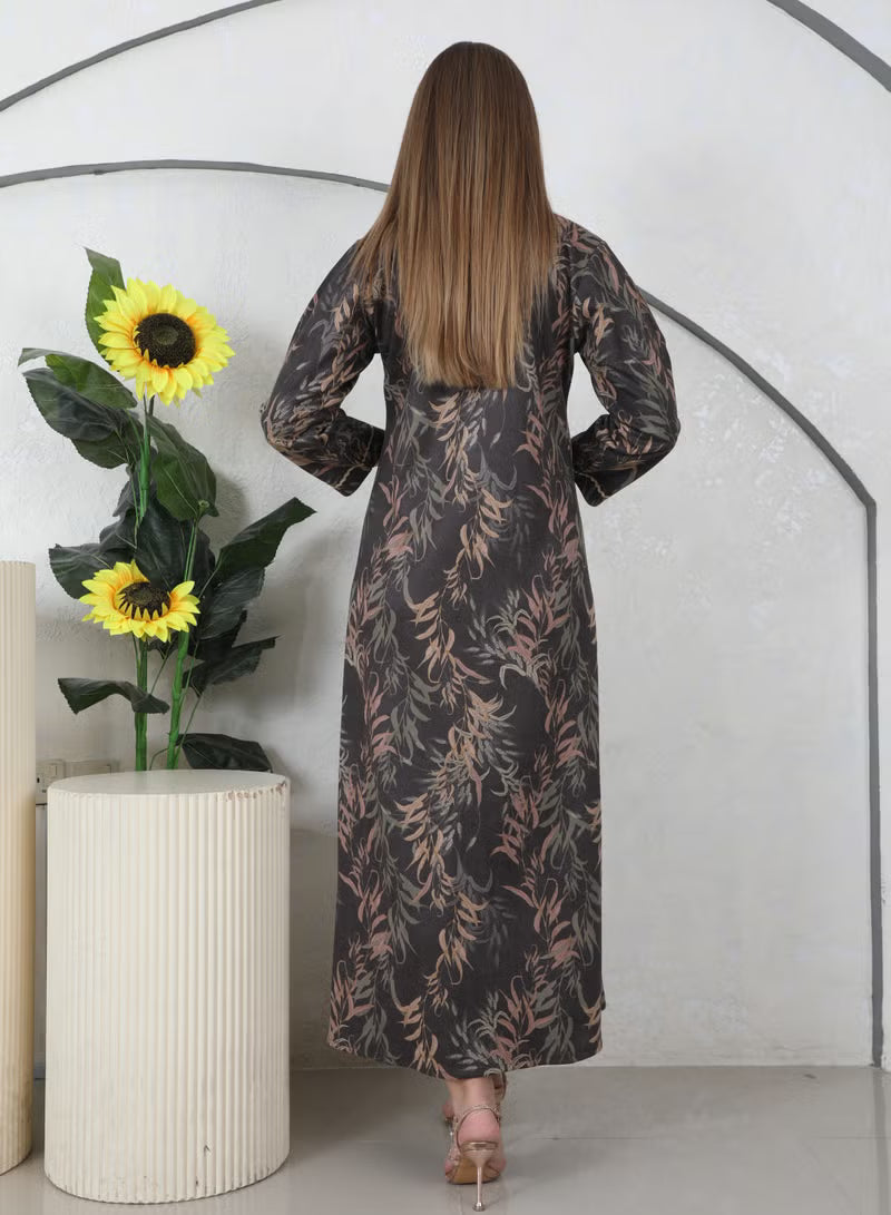 BintAlBilad Saudi Winter Jalabiya For Women Premium Collection Luxury Designs - 4187