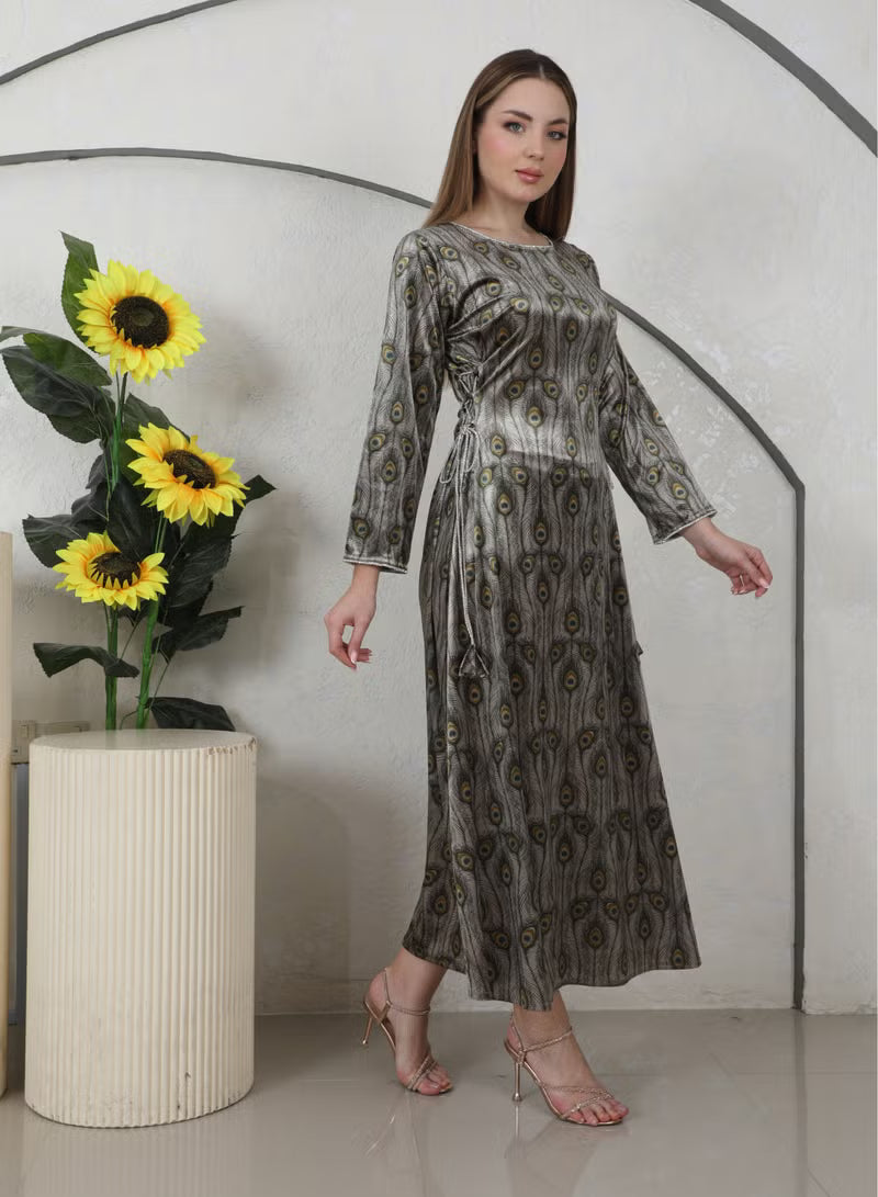 جلابية بنت البلاد السعودية الشتوية للنساء من مجموعة بنت البلاد الفاخرة من التصاميم الفاخرة - 4196