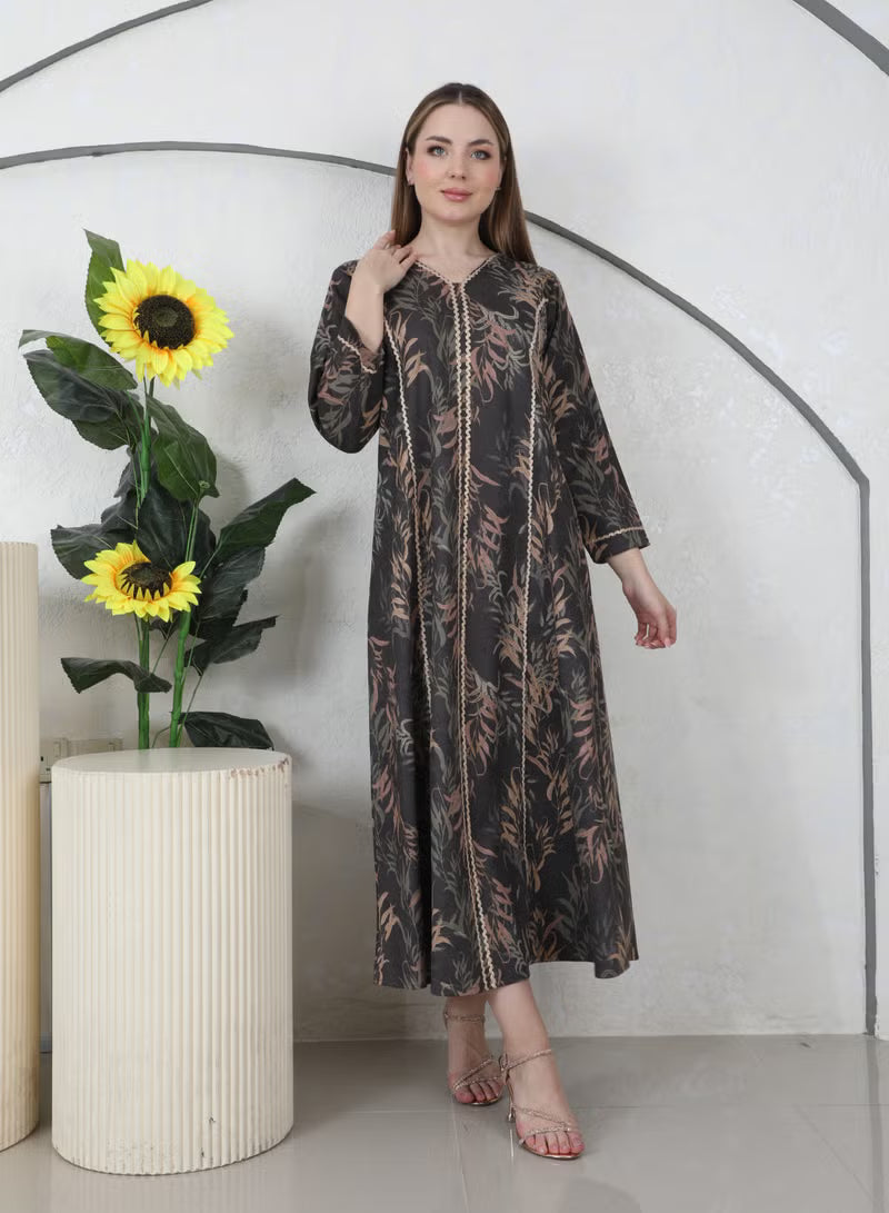 جلابية بنت البلاد السعودية الشتوية للنساء من مجموعة بنت البلاد الفاخرة من التصاميم الفاخرة - 4187