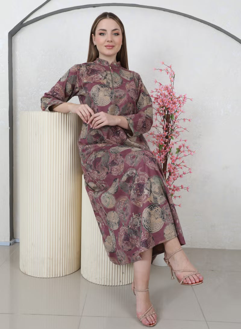 جلابية بنت البلاد السعودية الشتوية للنساء من مجموعة بنت البلاد الفاخرة من التصاميم الفاخرة - 4186