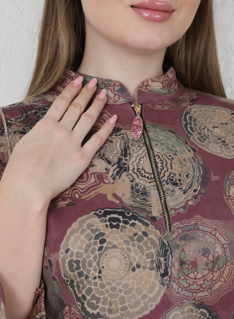 جلابية بنت البلاد السعودية الشتوية للنساء من مجموعة بنت البلاد الفاخرة من التصاميم الفاخرة - 4186