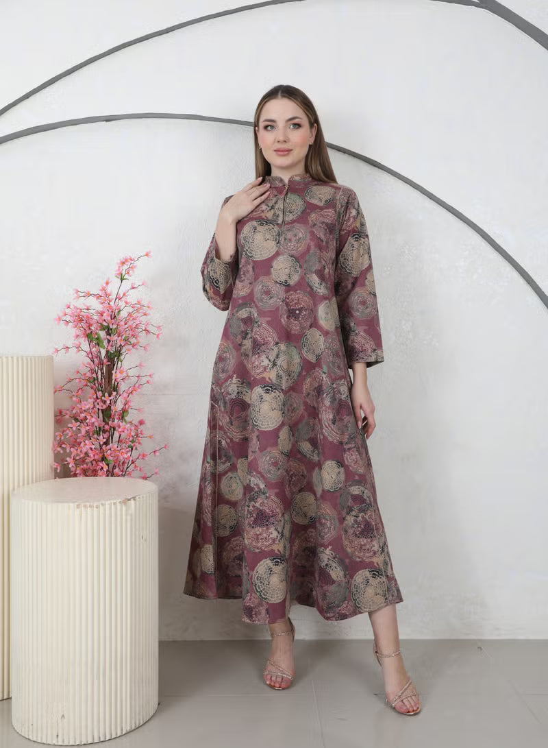 جلابية بنت البلاد السعودية الشتوية للنساء من مجموعة بنت البلاد الفاخرة من التصاميم الفاخرة - 4186