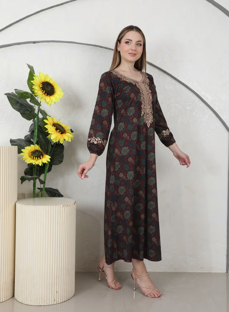 جلابية بنت البلاد السعودية الشتوية للنساء من مجموعة بنت البلاد الفاخرة من التصاميم الفاخرة - 4197