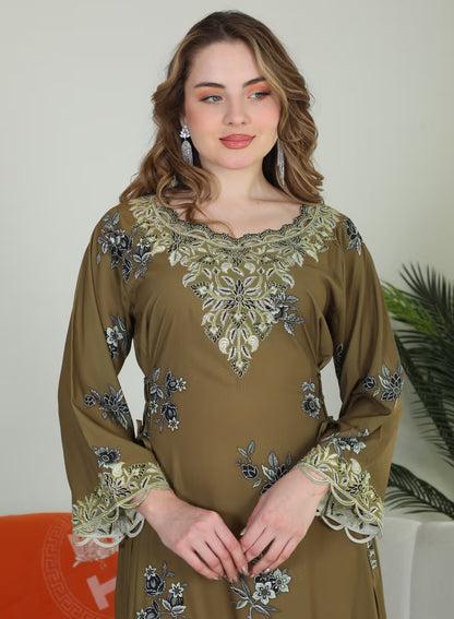 BintAlBilad Saudi Summer Jalabiya For Women New Collection Luxury Designs - 4152-B