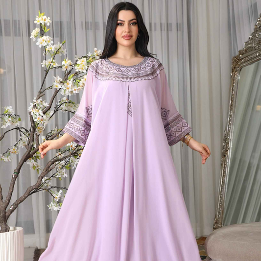 BintAlBilad Saudi Summer Jalabiya For Women New Collection Luxury Designs - 4395