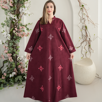 Elegant winter jalabiya with a distinctive modern design - 4622