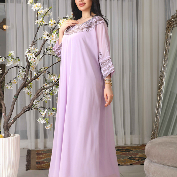 BintAlBilad Saudi Summer Jalabiya For Women New Collection Luxury Designs - 4395
