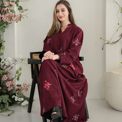 Elegant winter jalabiya with a distinctive modern design - 4622