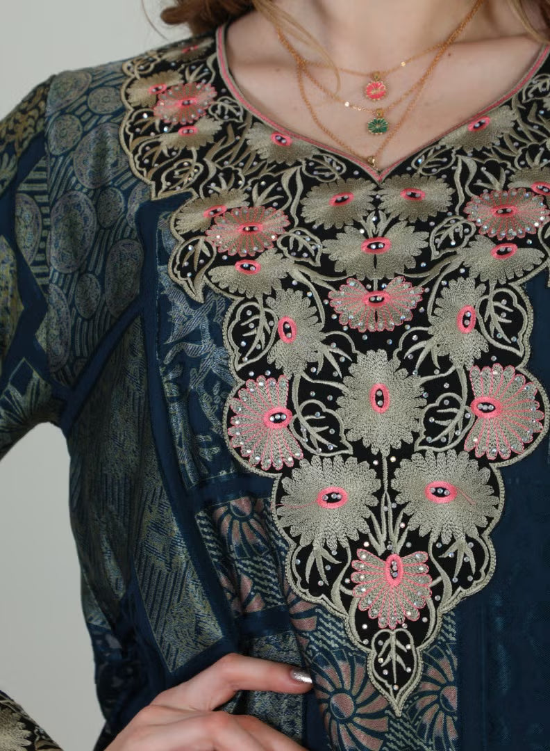 BintAlBilad Saudi Summer Jalabiya For Women New Collection Luxury Designs - ZR415