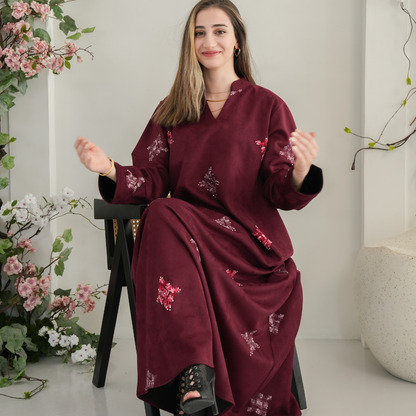 Elegant winter jalabiya with a distinctive modern design - 4622