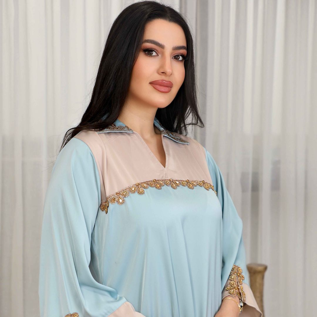 جلابية نسائية صيفية طويلة من بنت البلاد لشهر رمضان وعيد الفطر - 4071 