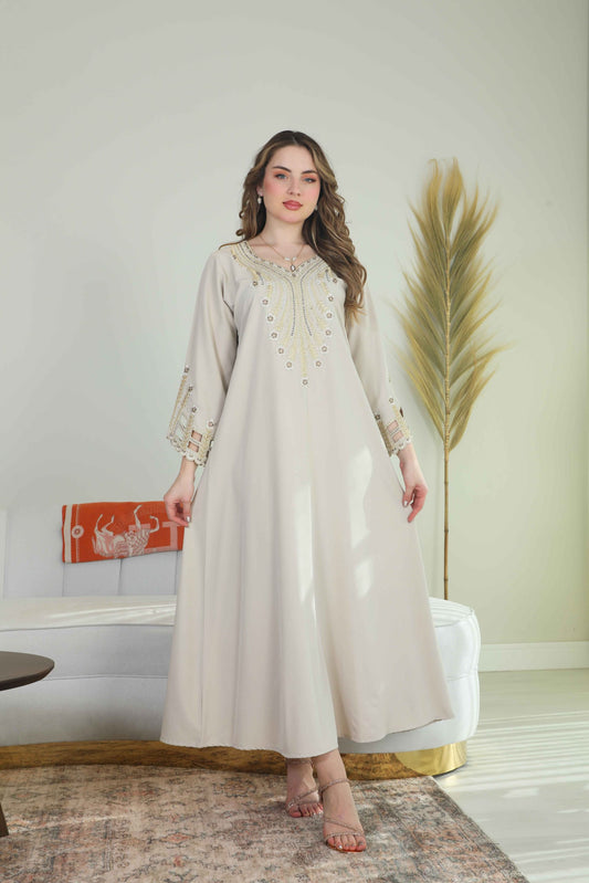 Bint Al Bilad Women's Summer Full-Length Jalabiya Dress for Ramadan, Eid Ul Fitr - ZR- 494