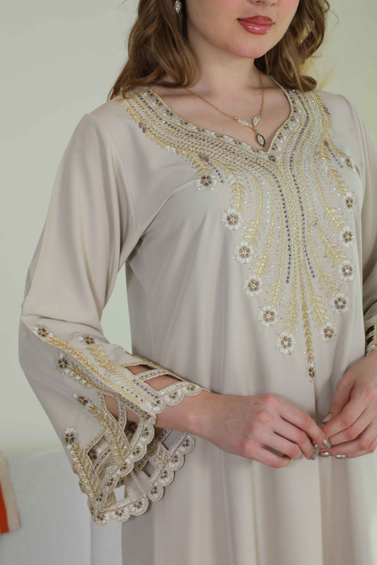 BintAlBilad Saudi Summer Jalabiya For Women New Collection Luxury Designs - ZR- 494