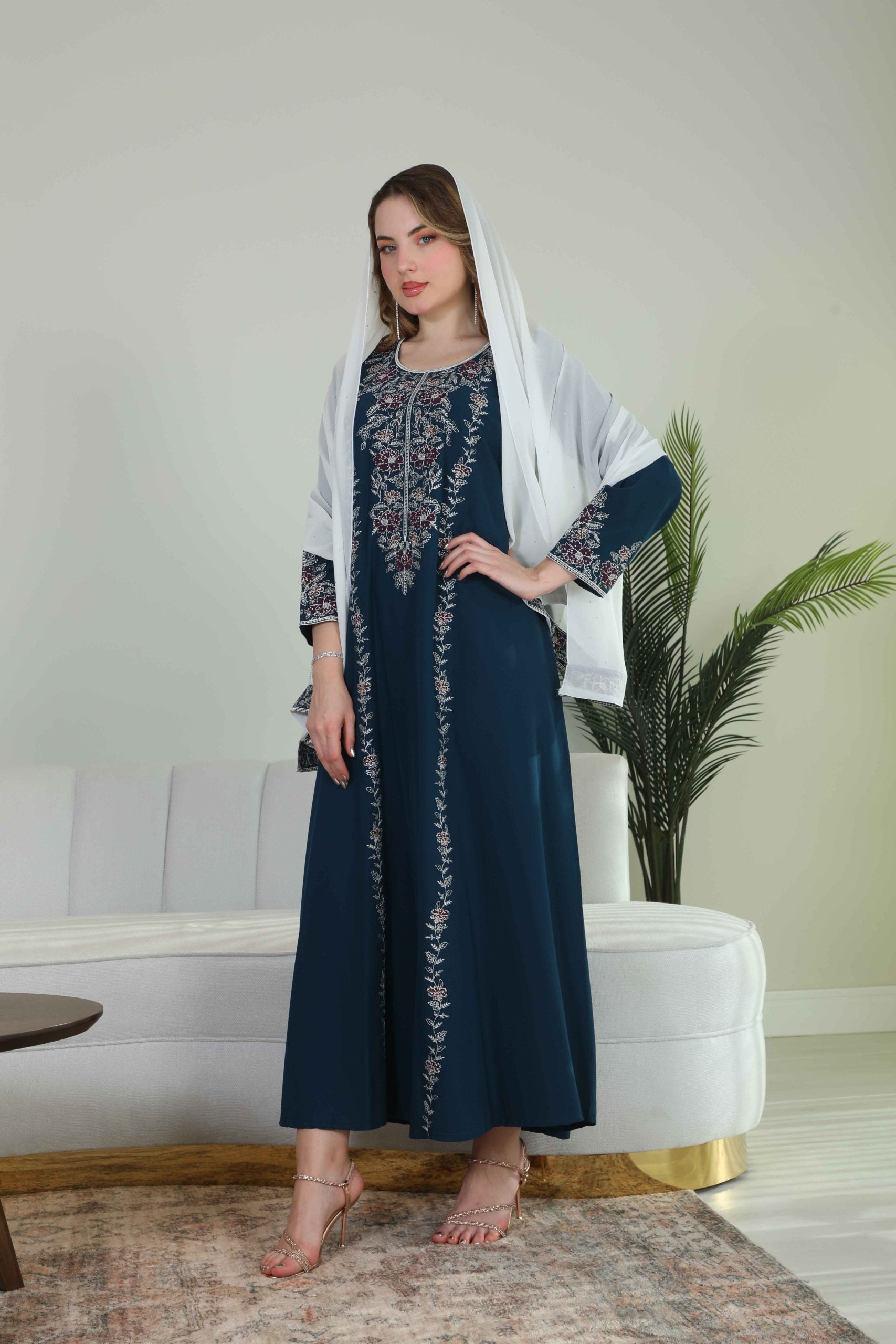 BintAlBilad Saudi Summer Jalabiya For Women New Collection Luxury Designs - 4085