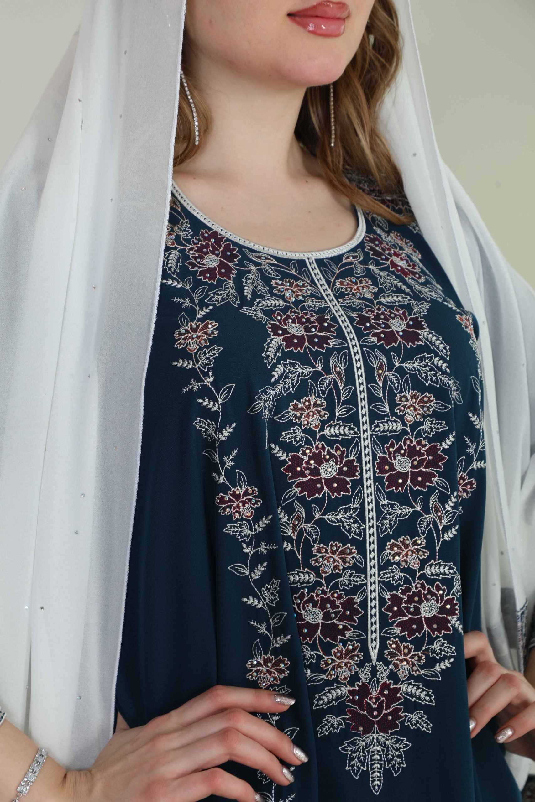 BintAlBilad Saudi Summer Jalabiya For Women New Collection Luxury Designs - 4085