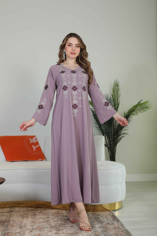 Bint Al Bilad Women's Summer Full-Length Jalabiya Dress for Ramadan, Eid Ul Fitr - ZR-513