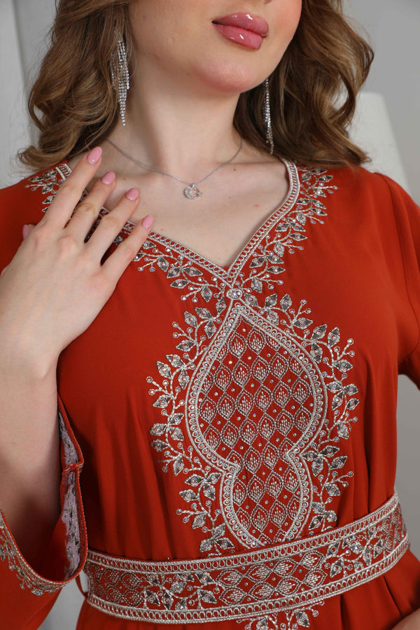 BintAlBilad Saudi Summer Jalabiya For Women New Collection Luxury Designs - 4235