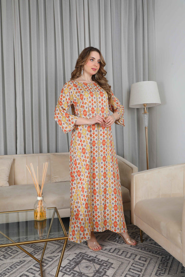 جلابية بنت البلاد السعودية الصيفية للنساء من مجموعة بنت البلاد الجديدة بتصاميم فاخرة - ZR-522