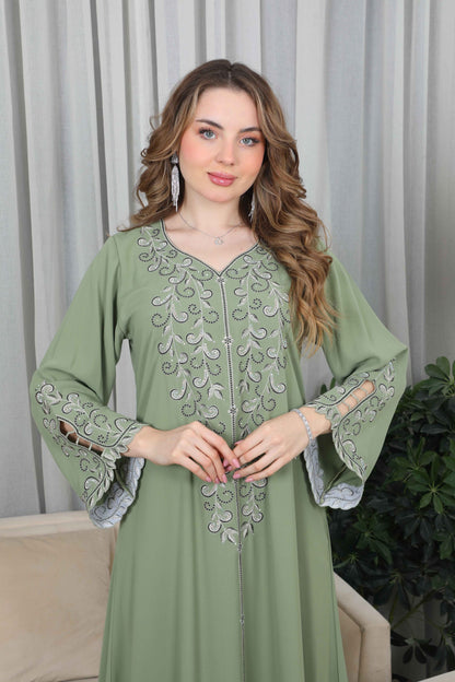 Bint Al Bilad Women's Summer Full-Length Jalabiya Dress for Ramadan, Eid Ul Fitr - ZR-500