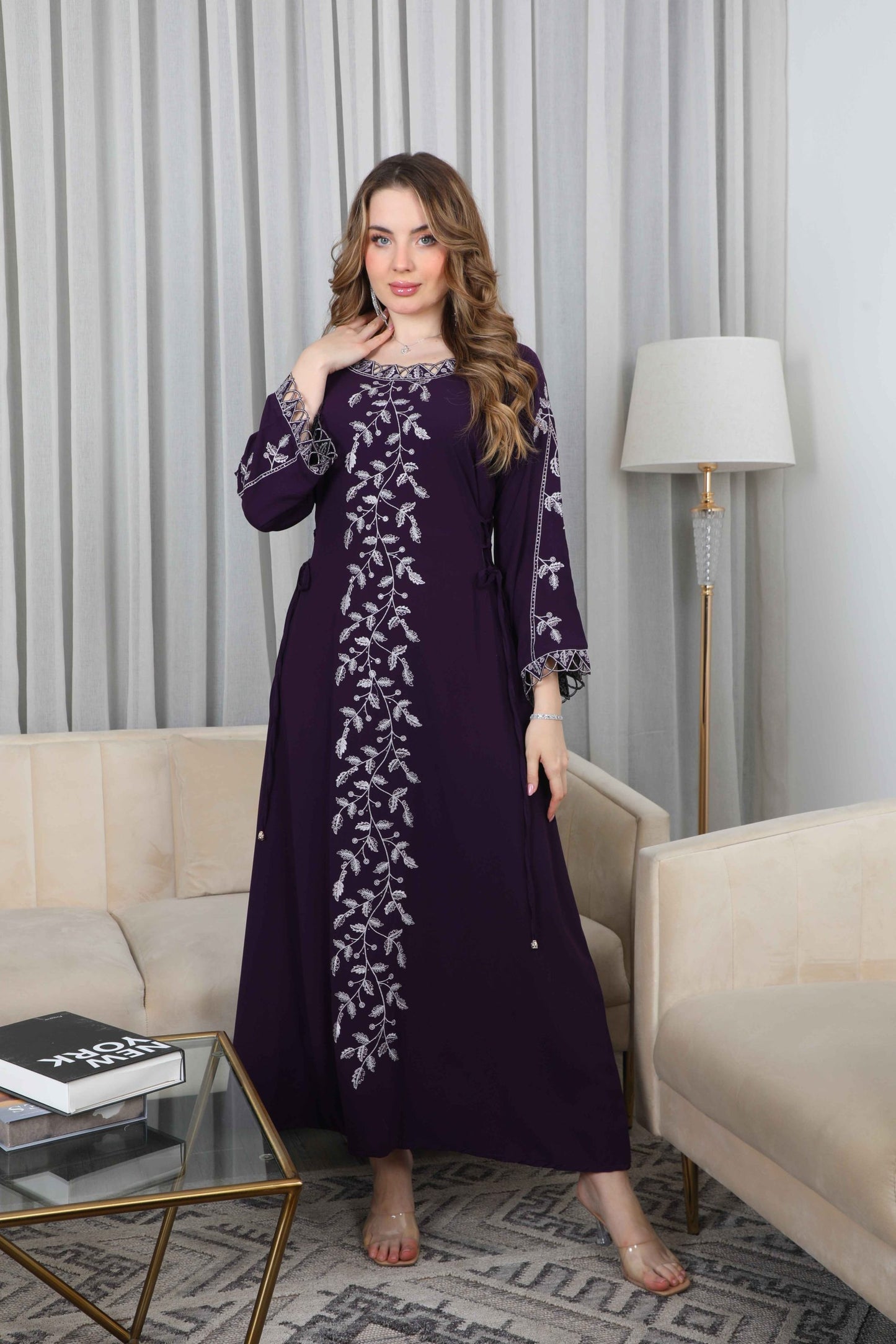 Bint Al Bilad Women's Summer Full-Length Jalabiya Dress for Ramadan, Eid Ul Fitr - ZR-499