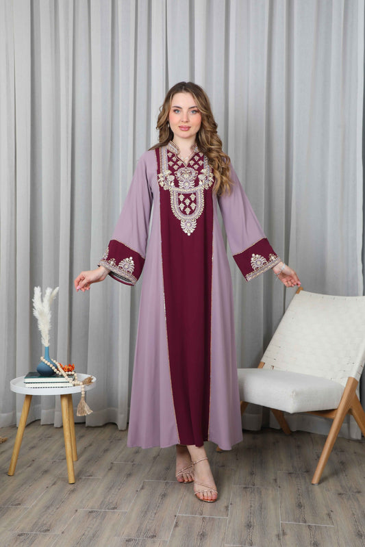 Bint Al Bilad Women's Summer Full-Length Jalabiya Dress for Ramadan, Eid Ul Fitr - ZR-447