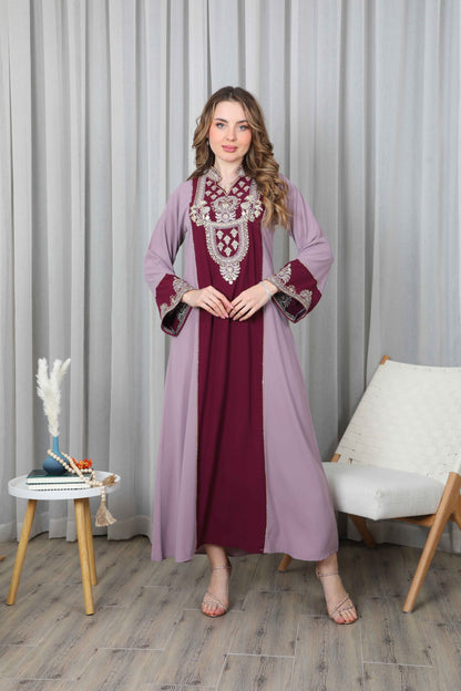 Bint Al Bilad Women's Summer Full-Length Jalabiya Dress for Ramadan, Eid Ul Fitr - ZR-447