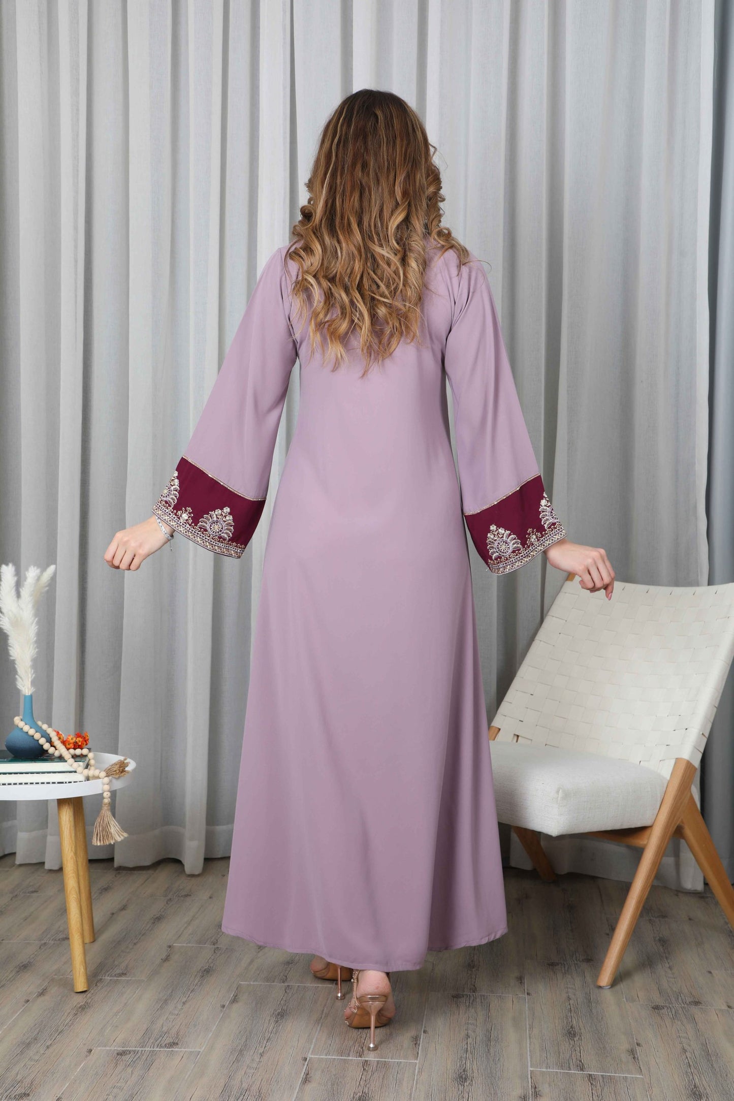 Bint Al Bilad Women's Summer Full-Length Jalabiya Dress for Ramadan, Eid Ul Fitr - ZR-447