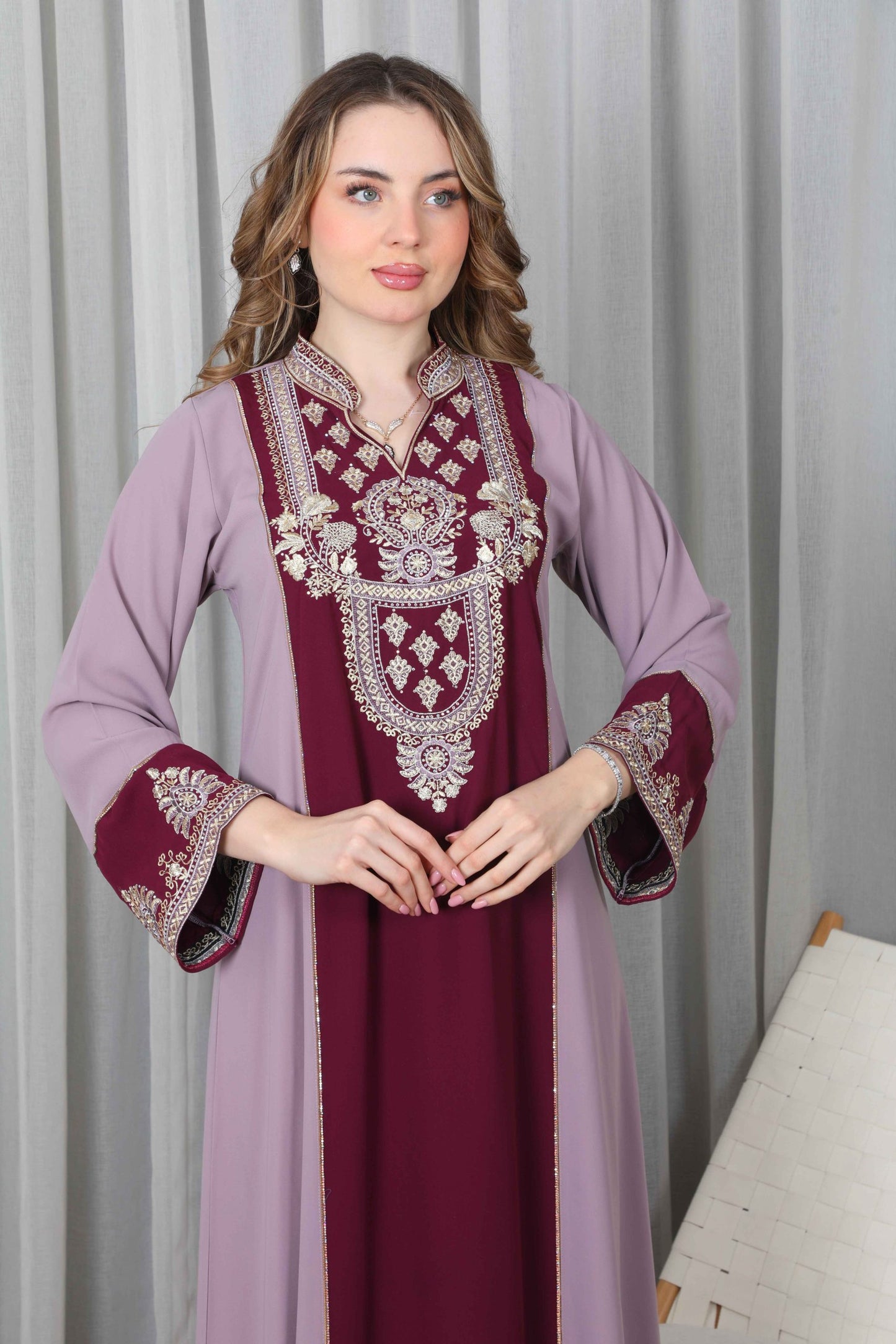 Bint Al Bilad Women's Summer Full-Length Jalabiya Dress for Ramadan, Eid Ul Fitr - ZR-447