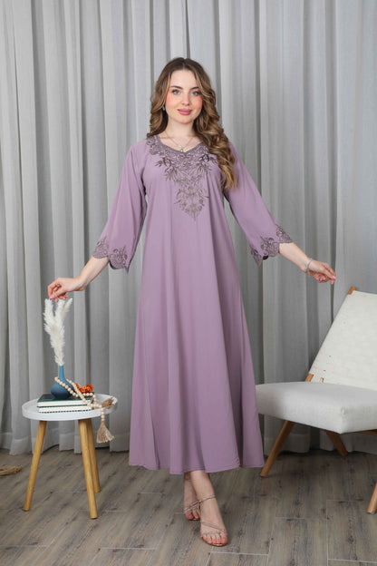 Bint Al Bilad Women's Summer Full-Length Jalabiya Dress for Ramadan, Eid Ul Fitr - 4280