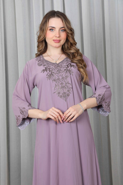 Bint Al Bilad Women's Summer Full-Length Jalabiya Dress for Ramadan, Eid Ul Fitr - 4280