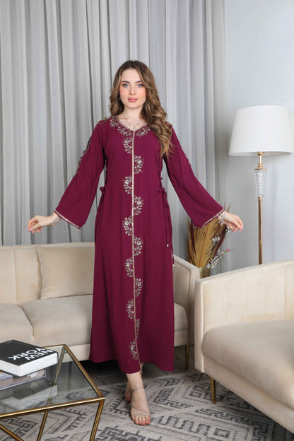 Bint Al Bilad Women's Summer Full-Length Jalabiya Dress for Ramadan, Eid Ul Fitr - ZR-511