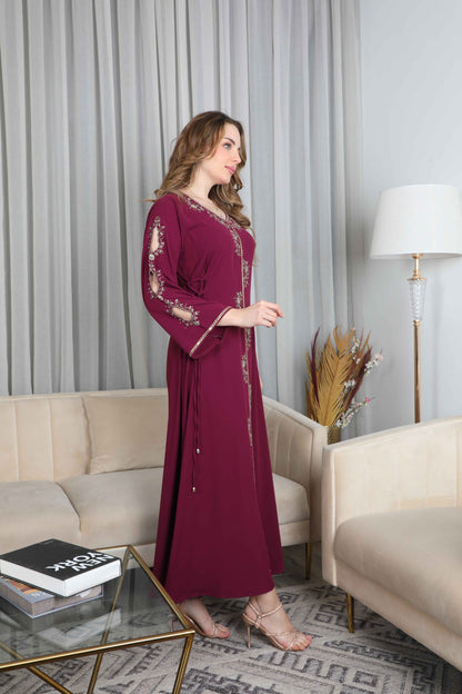 Bint Al Bilad Women's Summer Full-Length Jalabiya Dress for Ramadan, Eid Ul Fitr - ZR-511