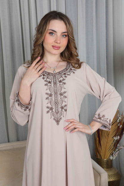 Bint Al Bilad Women's Summer Full-Length Jalabiya Dress for Ramadan, Eid Ul Fitr - 4284