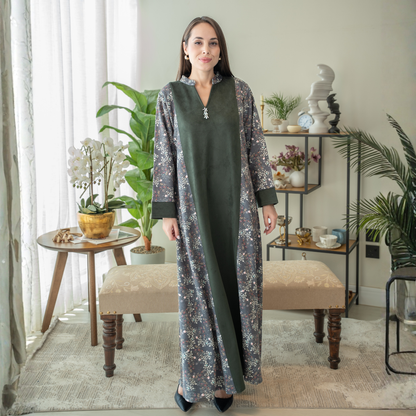 Elegant winter jalabiya with a distinctive modern design - 4535