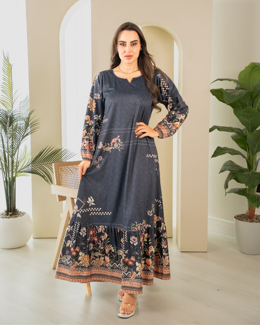 Elegant winter jalabiya with a distinctive modern design - ZR693