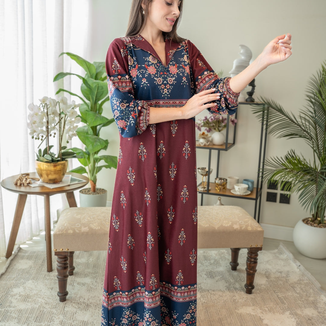 Elegant winter jalabiya with a distinctive modern design - 4581