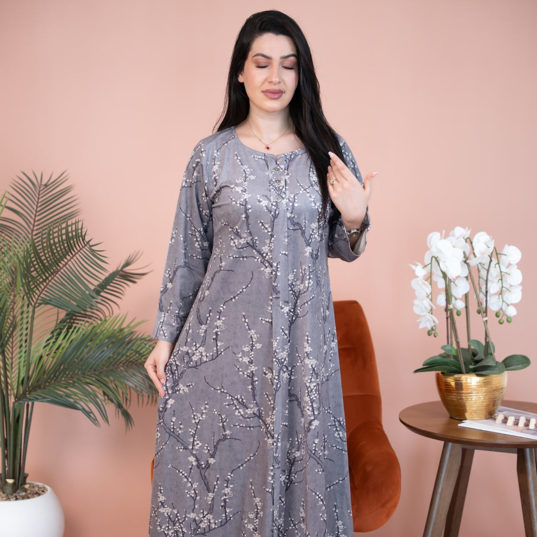 Elegant winter jalabiya with a distinctive modern design - 4572